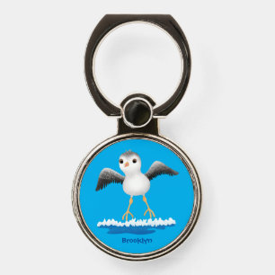Cute baby sandpiper cartoon illustration phone ring stand