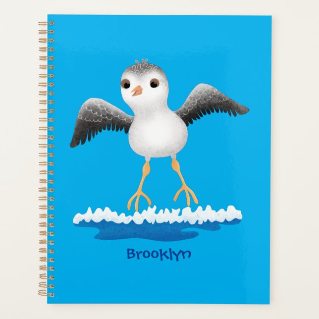 Cute baby sandpiper cartoon illustration planner (Front)