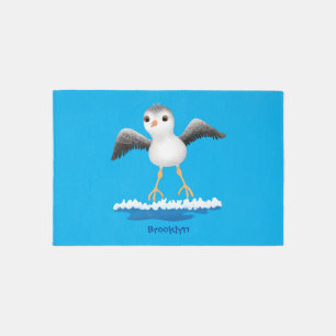 Cute baby sandpiper cartoon illustration rug