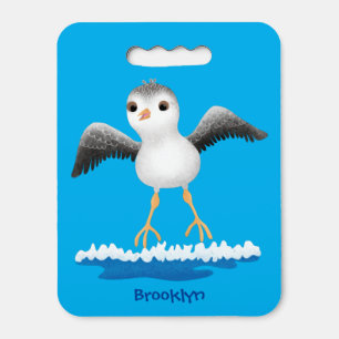 Cute baby sandpiper cartoon illustration seat cushion