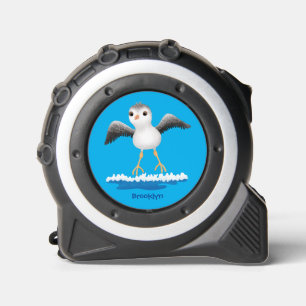 Cute baby sandpiper cartoon illustration tape measure