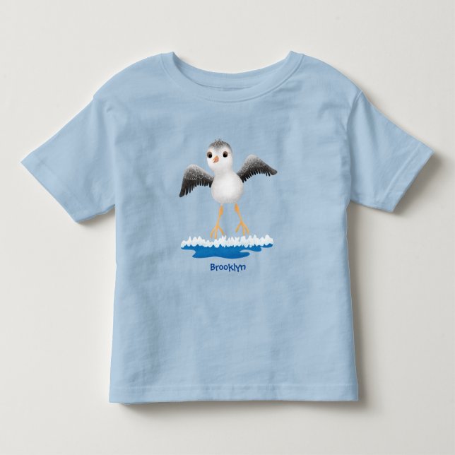 Cute baby sandpiper cartoon illustration  toddler t-shirt (Front)