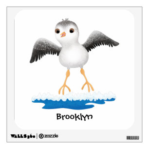 Cute baby sandpiper cartoon illustration wall decal