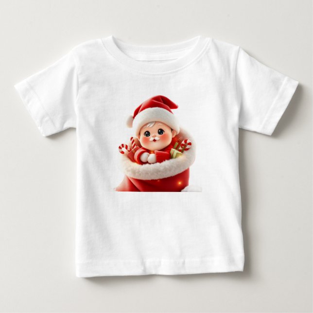 Cute Baby Santa – Adorable Kawaii Christmas Gift T-Shirt (Front)
