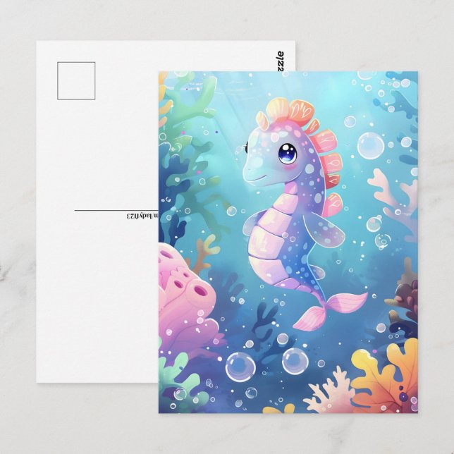 Cute baby sea horse, Postcrossing Postcard (Front/Back)