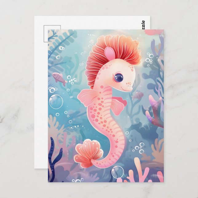 Cute baby sea horse, Postcrossing Postcard (Front/Back)