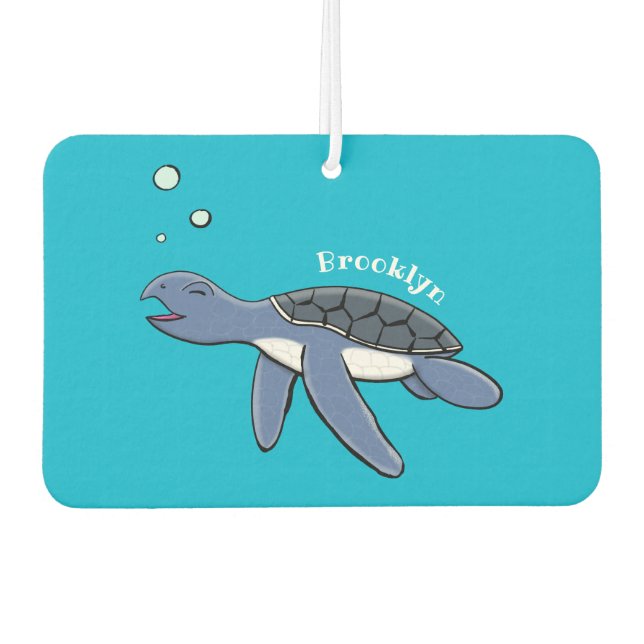 Cute baby sea turtle cartoon illustration air freshener (Front)
