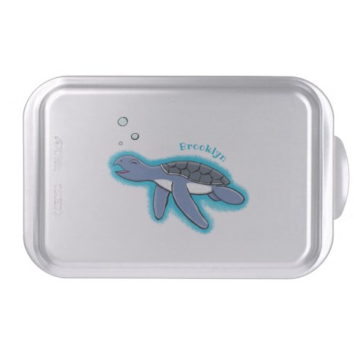 Cute baby sea turtle cartoon illustration cake pan