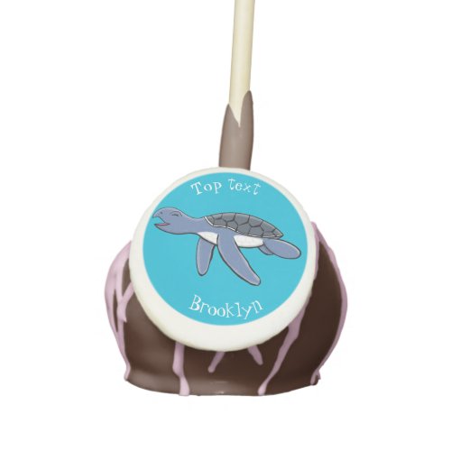 Cute baby sea turtle cartoon illustration cake pops