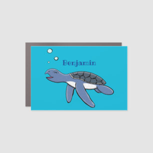 Cute baby sea turtle cartoon illustration car magnet