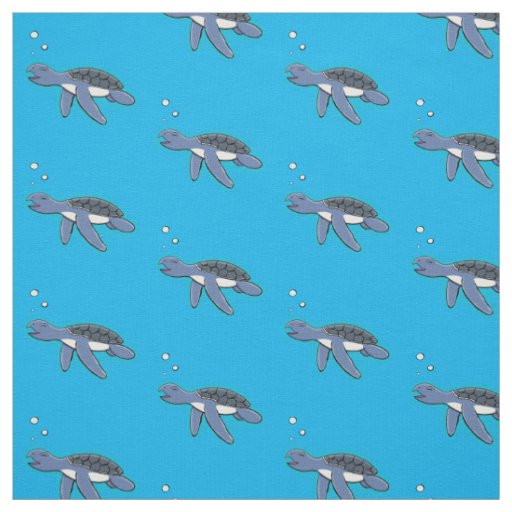 Cute baby sea turtle cartoon illustration fabric