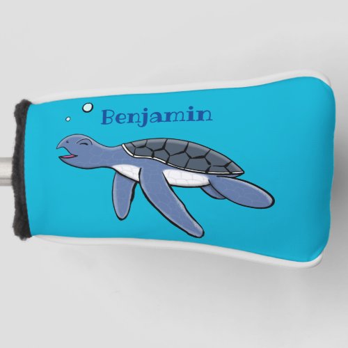 Cute baby sea turtle cartoon illustration golf head cover