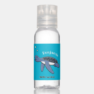 Cute baby sea turtle cartoon illustration hand sanitizer