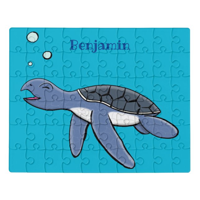 Cute baby sea turtle cartoon illustration jigsaw puzzle (Puzzle Horizontal)