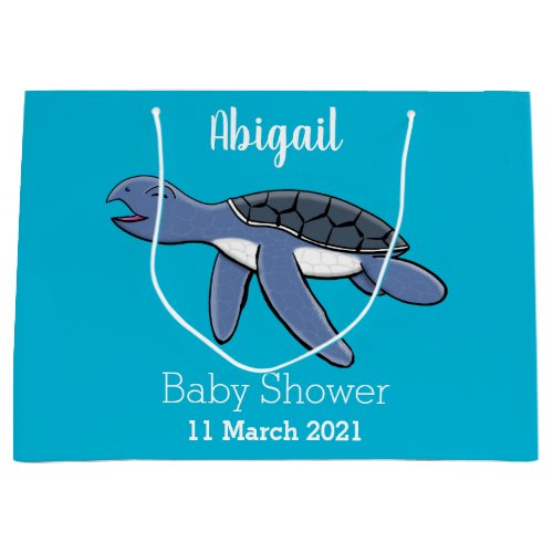 Cute baby sea turtle cartoon illustration large gift bag