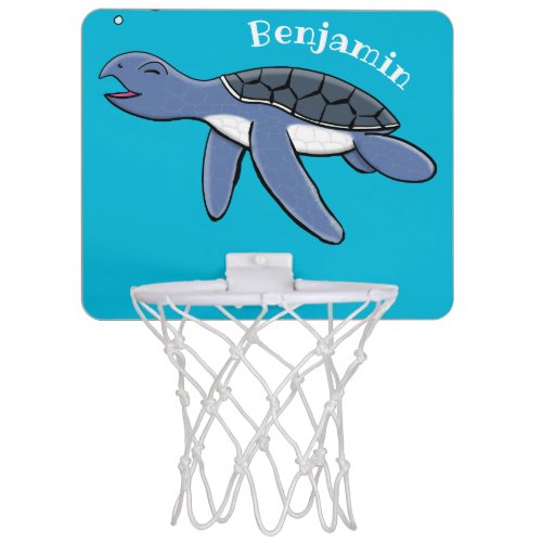 Cute baby sea turtle cartoon illustration mini basketball hoop