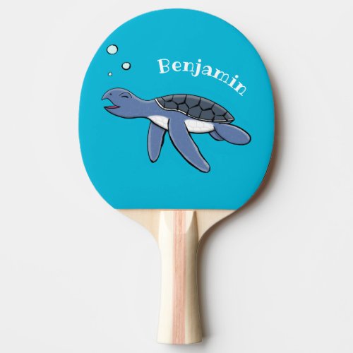 Cute baby sea turtle cartoon illustration ping pong paddle
