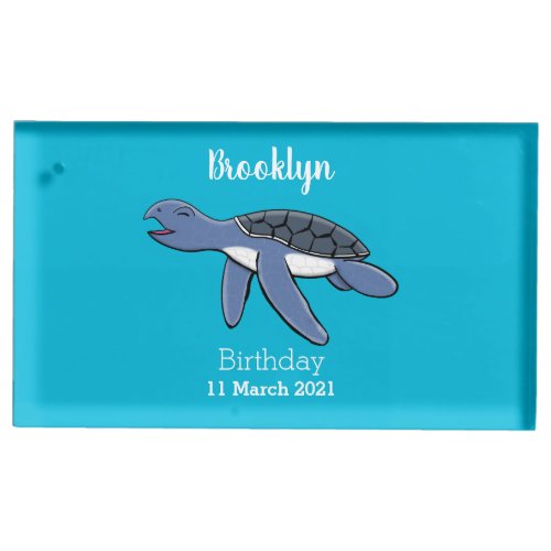 Cute baby sea turtle cartoon illustration place card holder