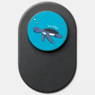 Cute baby sea turtle cartoon illustration PopSocket