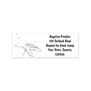 Cute baby sea turtle cartoon illustration rubber stamp