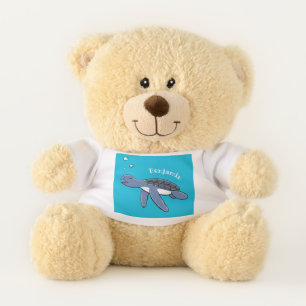 Cute baby sea turtle cartoon illustration teddy bear