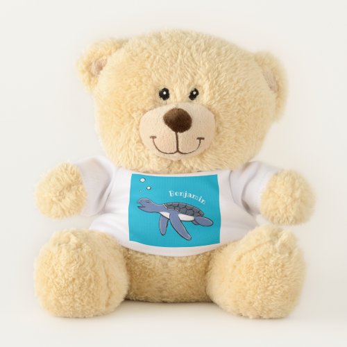 Cute baby sea turtle cartoon illustration teddy bear