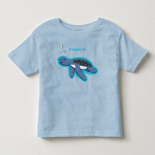 Cute baby sea turtle cartoon illustration toddler t-shirt