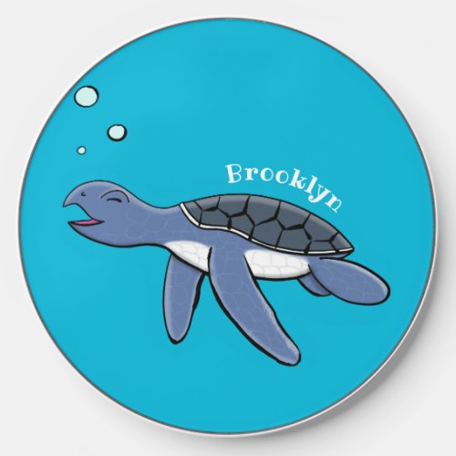 Cute baby sea turtle cartoon illustration wireless charger 