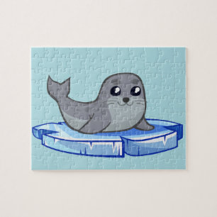 Cute baby seal cartoon kids jigsaw puzzle