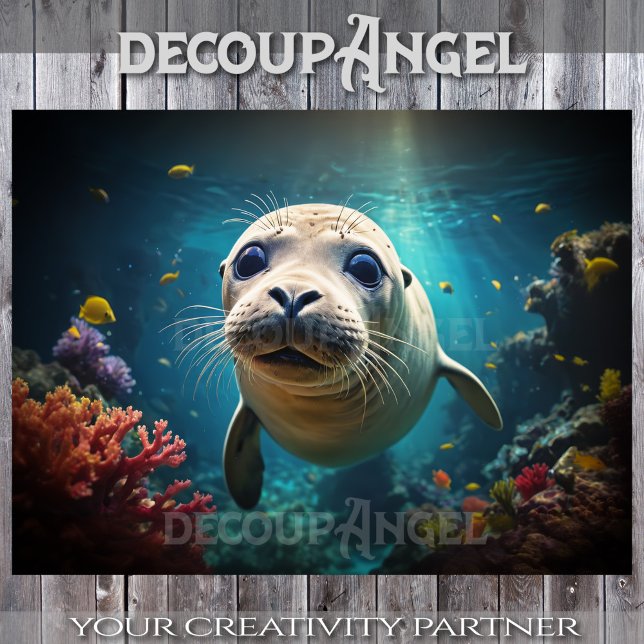 Cute Baby Seal Close-Up - Decoupage - Tissue Paper (Creator Uploaded)