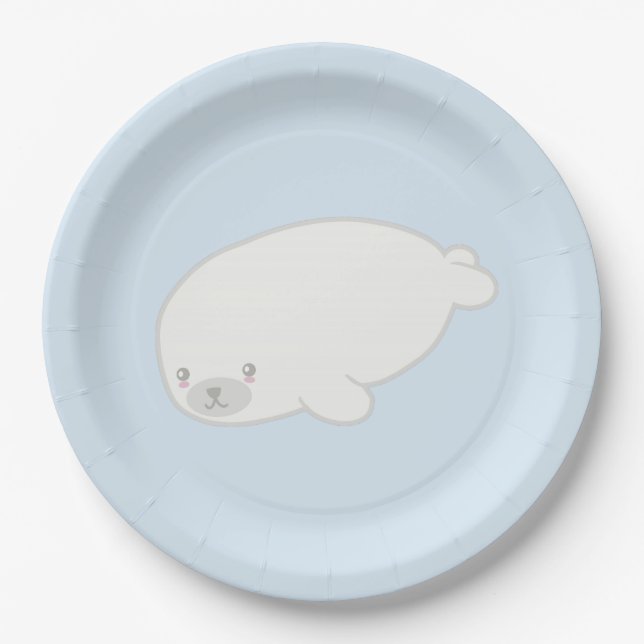 Cute Baby Seal Paper Plates (Front)
