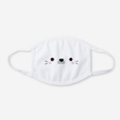 Cute Baby Seal Pup Face White Cotton Face Mask (Front)
