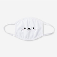 Cute Baby Seal Pup Face White Cotton Face Mask