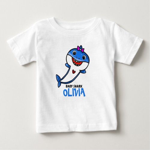 Cute Baby Shark Birthday Baby T_Shirt