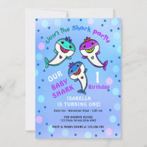 Cute Baby Shark Birthday Invitation