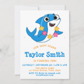 Cute Baby Shark Birthday Party Invitation (Front)