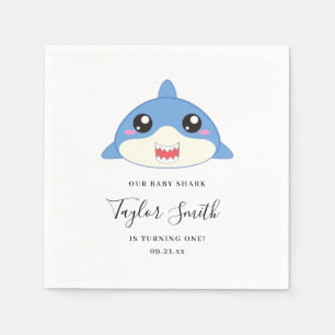 Cute Baby Shark Birthday Party Napkins