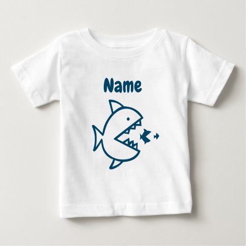 Cute Baby Shark Personalized Name Baby T_Shirt