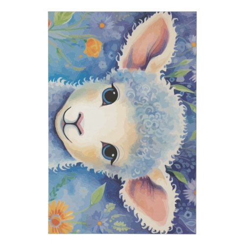 Cute Baby Sheep  Faux Canvas Print