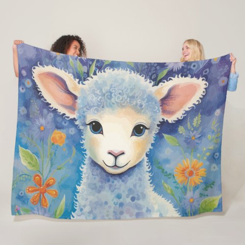 Cute Baby Sheep  Fleece Blanket