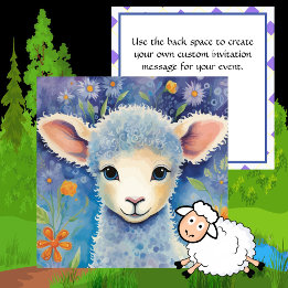Cute Baby Sheep Invitation