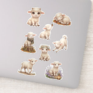 Cute Baby Sheep Lamb Flower Crown Autumn stickers