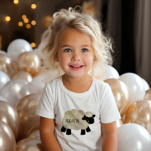 Cute Baby Sheep Lamb Infant Toddler Name T-Shirt