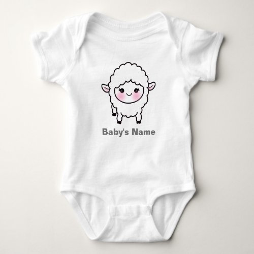 Cute Baby Sheep Lamb Personalized Baby Bodysuit