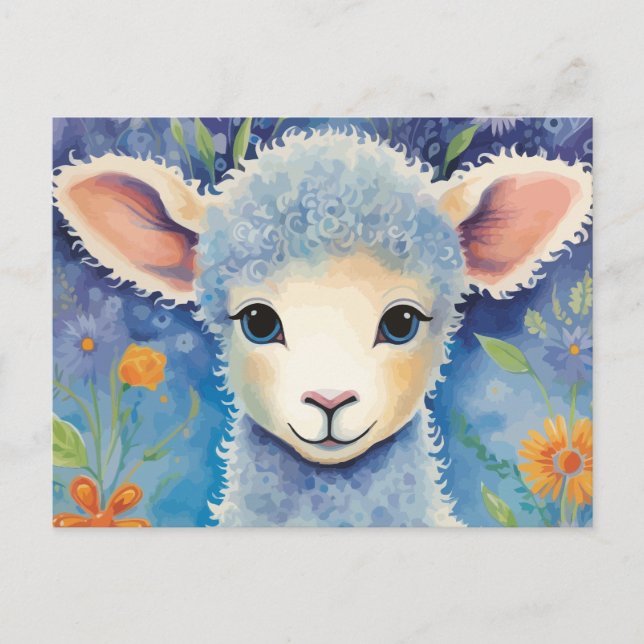 Cute Baby Sheep  Postcard (Front)