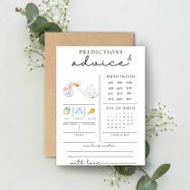 Cute Baby Shower Advice And Predictions Card