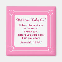 Cute Baby Shower Bible Verse Striped Pink Party
