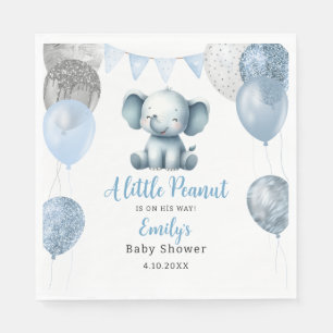 Cute Baby Shower blue Elephant Boy Balloons Napkins