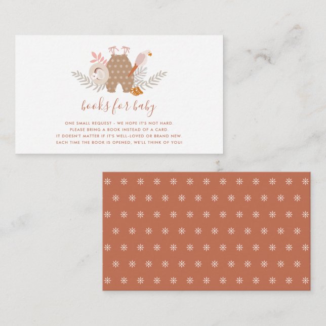 Cute Baby Shower Boho Books for Baby Enclosure  Note Card (Front/Back)