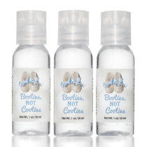 Cute Baby Shower Booties Not Cooties Blue Favor Hand Sanitizer